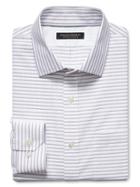 Banana Republic Mens Classic Fit Non Iron White Stripe Shirt Size L Tall - School Red