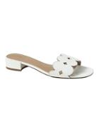 Banana Republic Womens Laser-cut Low Heel Slide White Size 10