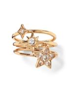 Banana Republic Womens Delicate Star Stack Ring Gold Size 6