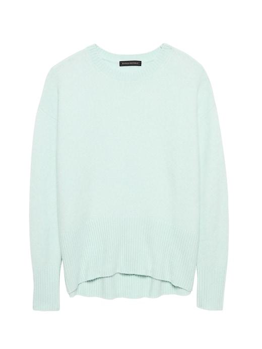 Banana Republic Womens Stretch Cashmere Blend Crew-neck Sweater Aqua Mint Green Size S
