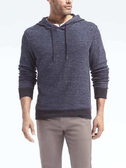 Banana Republic Mens Cotton Linen Hoodie - Navy