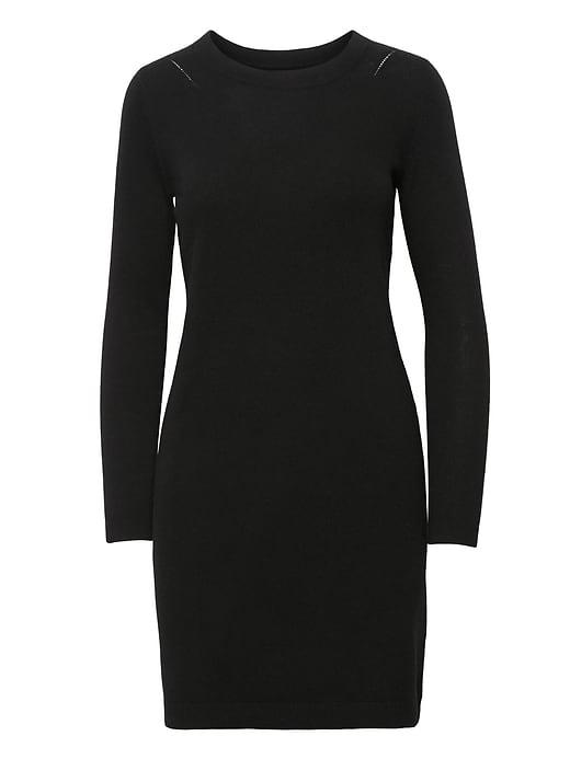 Banana Republic Womens Petite Italian Superloft Sweater Dress Black Size L