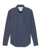 Banana Republic Mens Grant Slim-fit Luxe Poplin Fox Print Shirt Owl & Fox Size L