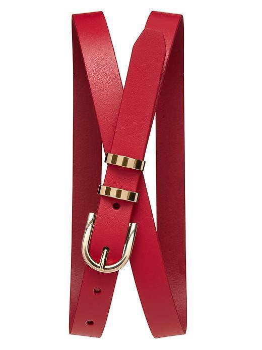 Banana Republic Double Keeper Skinny Belt - Red