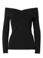 Banana Republic Womens Stretch Cotton-modal Off-the-shoulder Top Black Size Xl