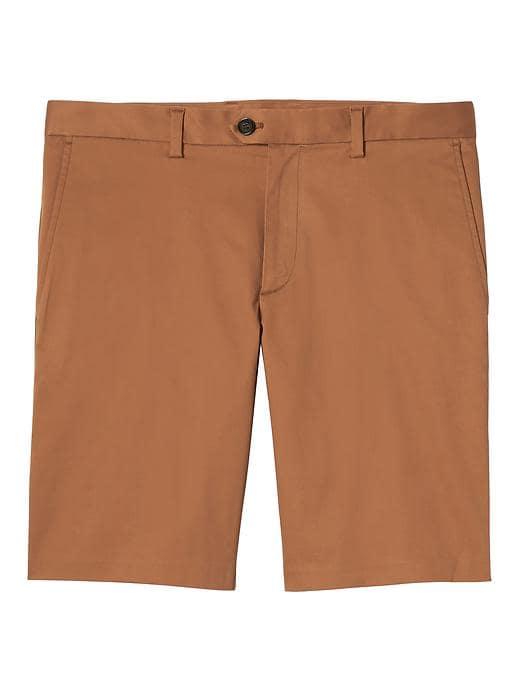 Banana Republic Mens Aiden Slim Tab Front 10 Short - Deep Rust