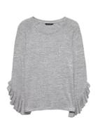 Banana Republic Womens Luxespun Flutter-sleeve T-shirt Light Gray Size M