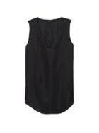 Banana Republic Womens Pleated Drapey Tank Black Size Xs