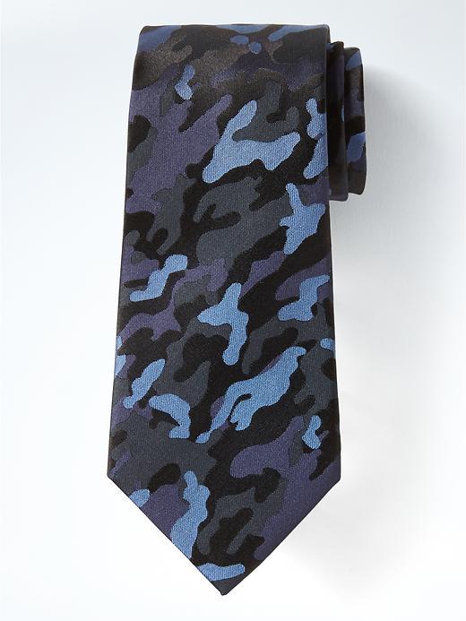 Banana Republic Mens Camo Printnanotex Tie - Blue Camo