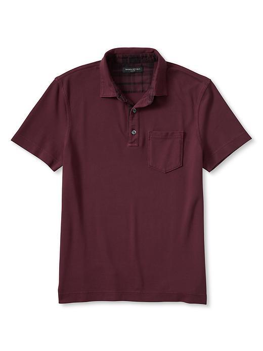 Banana Republic Mens Slim Fit Garment Dyed Polo Size L Tall - Black Rose