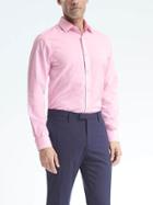 Banana Republic Grant Fit Non Iron Stretch Solid Shirt - Pink Bliss