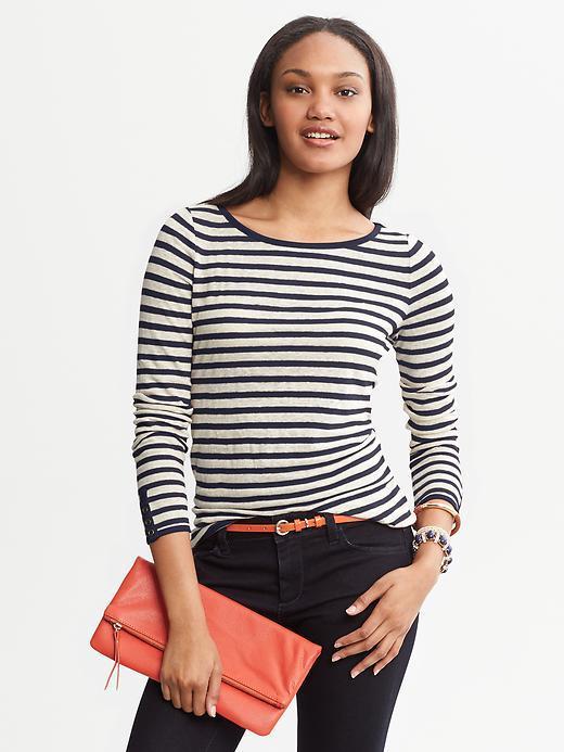Banana Republic Heritage Striped Tee - Classic Navy