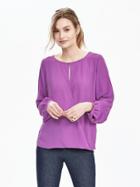 Banana Republic Womens Wrap Front Crepe Blouse Size L - Magenta