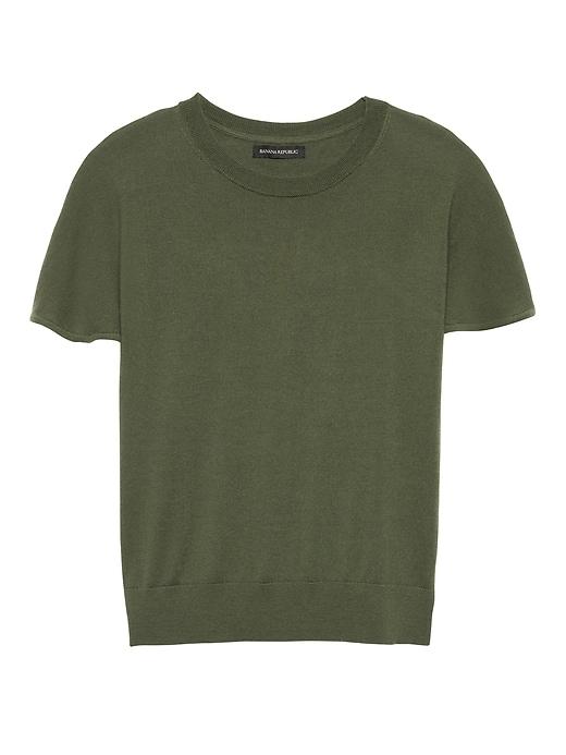 Banana Republic Womens Machine-washable Merino Flutter-sleeve Sweater Olive Size L