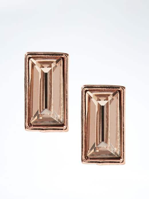 Banana Republic Baguette Stud Earring - Rose Gold