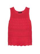Banana Republic Womens Mixed-stitch Sweater Shell Tamale Red Size Xxl