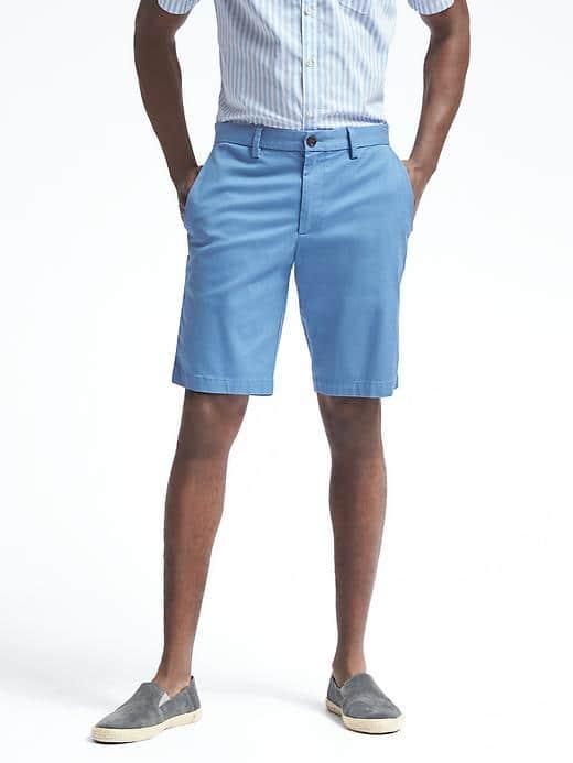 Banana Republic Mens Aiden Slim Stretch Cotton Short - Antique Blue
