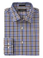 Banana Republic Mens Camden Standard Fit Supima Cotton Check Shirt - Cabin Brown