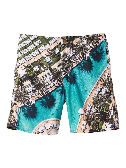 Banana Republic Mens Retromarine   Long Board Short Blue Print Size S