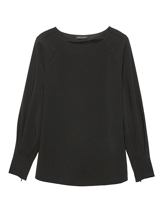 Banana Republic Womens Zip-cuff Top Black Size M