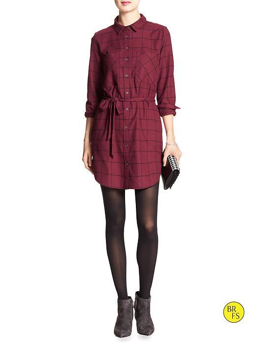 Banana Republic Womens Factory Flannel Shirt Dress Size 0 - Red Plaid
