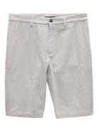 Banana Republic Mens 11 Seersucker Emerson Straight Short Palomino Brown Stripe Size 31w