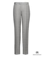 Banana Republic Mens Monogram Slim Gray Plaid Wool Suit Pant Light Gray Size 35w