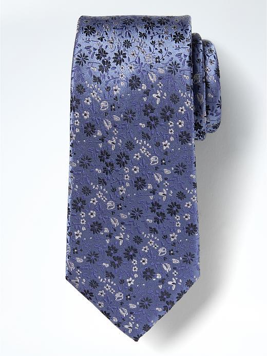 Banana Republic Mens Wildflower Silk Nanotex Tie Blue Granite Size One Size