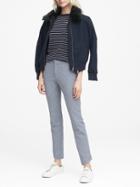 Banana Republic Womens Sloan Skinny-fit Texture Ankle Pant Blue Size 0