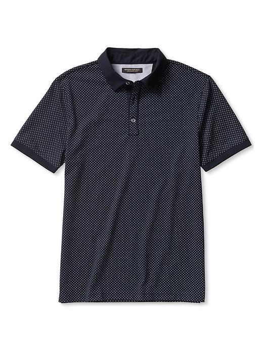 Banana Republic Mens Micro Dot Performance Polo Size L Tall - Navy