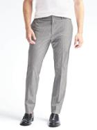 Banana Republic Mens Slim Non Iron Stretch Cotton Stripe Pant - Navy