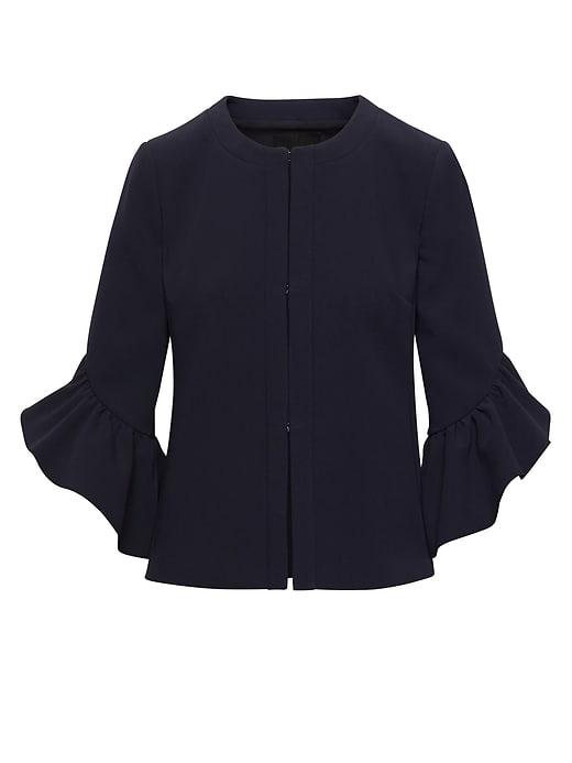 Banana Republic Womens Bi-stretch Bell-sleeve Jacket Navy Size 2