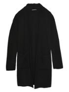 Banana Republic Womens Machine-washable Wool-cashmere Ribbed Coatigan Sweater Black Size Xs