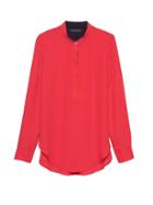 Banana Republic Womens Parker Tunic-fit Popover Shirt Geo Red Size M