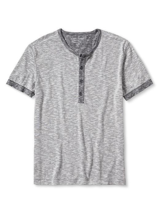 Banana Republic Mens Slim Fit Henley Size L - Navy Heather