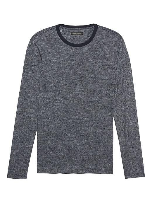Banana Republic Mens Textured Crew-neck T-shirt Dark Indigo Size L