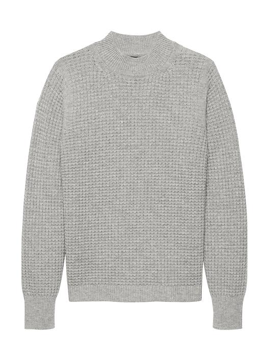 Banana Republic Womens Washable Wool-cashmere Mock-neck Sweater Gray Size L