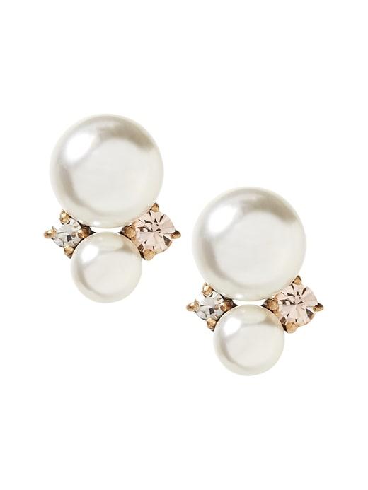 Banana Republic Womens Pearl Cluster Stud Earring Gold Size One Size