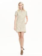Banana Republic Womens Floral Jacquard Polo Dress Size L - Cream