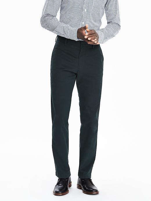 Banana Republic Mens Gavin Relaxed Straight Cotton Chino Size 32w 36l Tall - Forest Green Global