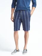 Banana Republic Mens Emerson Straight Linen Short - Navy