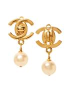 Banana Republic Mens Luxe Finds   Chanel Gold Pearl Turnlock Clip-on Earring Gold Size One Size