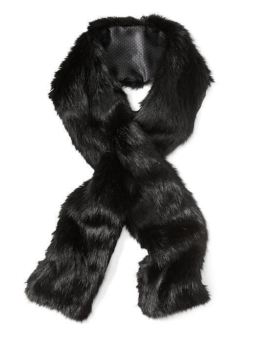 Banana Republic Faux Fur Pull Through Scarf - Black