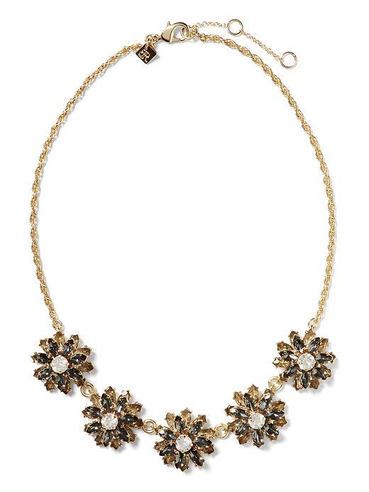 Banana Republic Sparkle Corsage Necklace - Clear Crystal