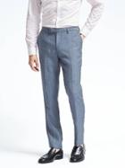 Banana Republic Mens Slim Solid Linen Suit Trouser - Light Blue