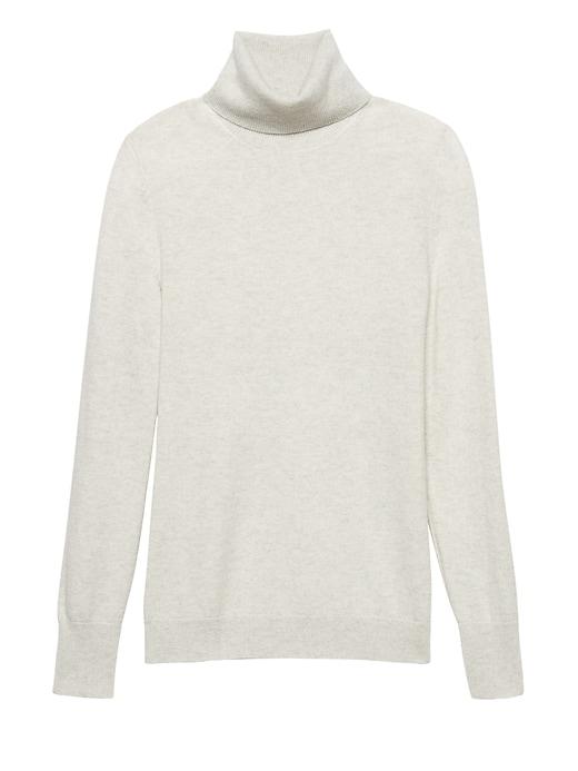 Banana Republic Womens Feather-touch Turtleneck Sweater Heather Light Gray Size Xs