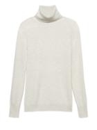 Banana Republic Womens Feather-touch Turtleneck Sweater Heather Light Gray Size Xs