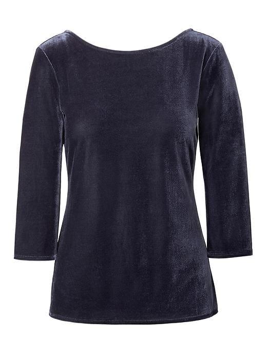 Banana Republic Womens Velvet Ballet Back Top - Navy