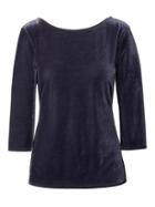 Banana Republic Womens Velvet Ballet Back Top - Navy