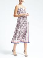 Banana Republic Womens Paisley Pleated Dress - White Print